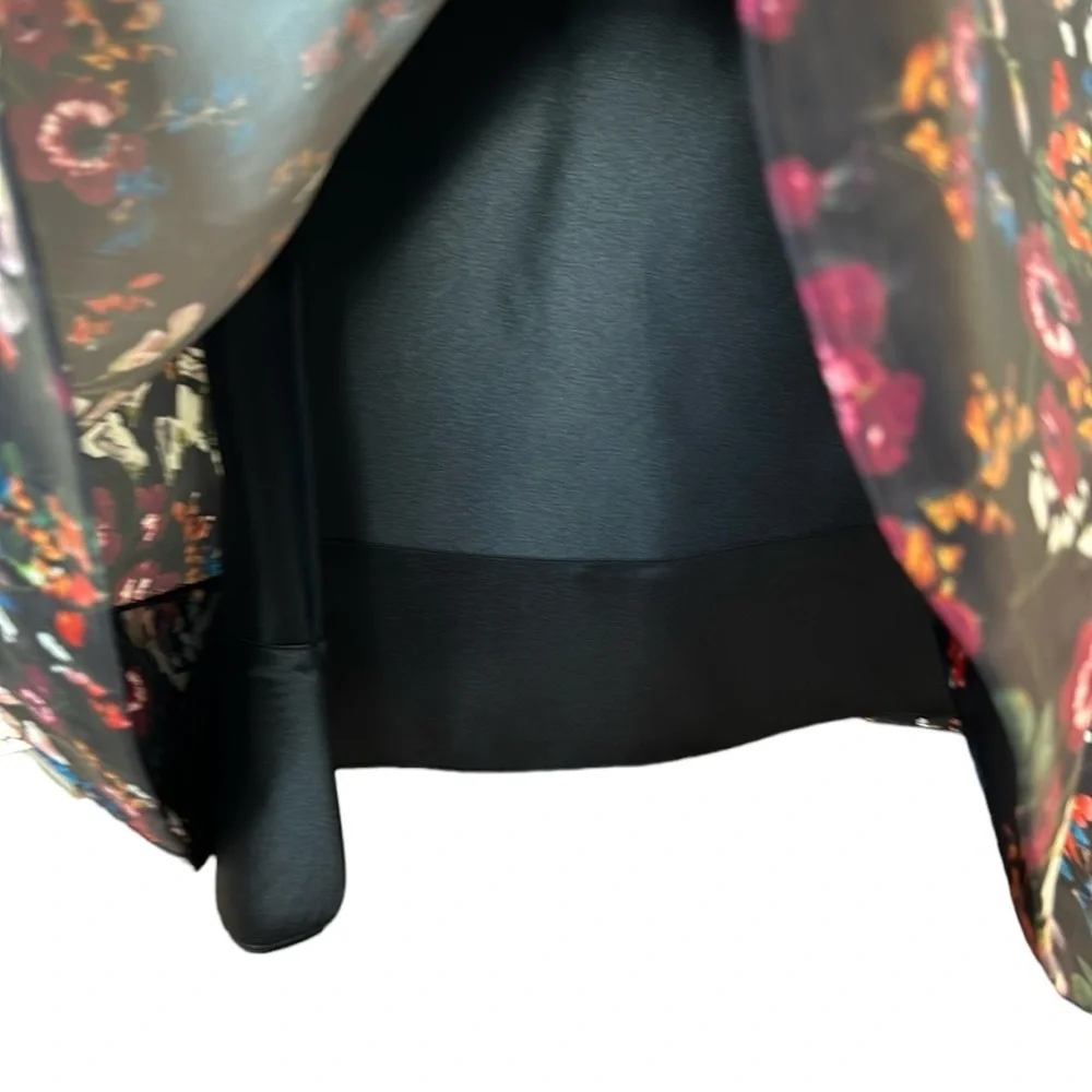 alice + olivia‎ Amie Fall Garden Print Black Long Sleeve Fit Flare Dress Sz 6 - Picture 11 of 16